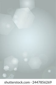 Vector Magical Glowing Background with Silver and Purple Falling Hexagon on Blue. Falling Snow. Glittery Confetti Frame. Christmas and New Year Design. Winter Sky. Summer Sunshine. Water Bokeh Splash.