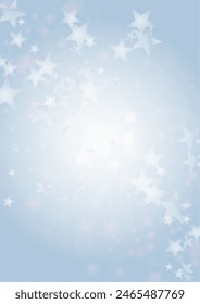 Vector Magical Glowing Background with Silver and Purple Falling Stars on Grey. Sparkle Star Sky Cover and Card Design. Glittery Confetti Frame. Christmas and New Year Poster. Baby Fairy Print.