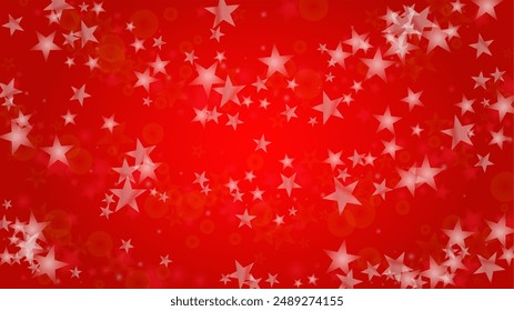 Vector Magical Glowing Background with Silver White and Purple Falling Stars on Red. Sparkle Star Night Cover and Card Design. Confetti Frame. Cosmic Bokeh Light. Christmas and New Year Poster.