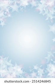 Vector Magical Glowing Background with Silver and Purple Falling Stars on Grey. Sparkle Star Sky Cover and Card Design. Glittery Confetti Frame. Christmas and New Year Poster. Cosmic Bokeh Light.