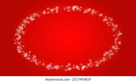 Fondo brillante mágico del Vector con las estrellas que caen blancas y púrpuras plateadas en rojo. Cubierta de la noche de la estrella de la chispa y diseño de la tarjeta. Marco de confeti. Luz cósmica Bokeh. Navidades y afiche del año Nuevo.