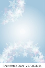 Vector Magical Glowing Background with Silver and Purple Falling Stars on Grey. Sparkle Star Sky Cover and Card Design. Glittery Confetti Frame. Christmas and New Year Poster. Baby Fairy Print.