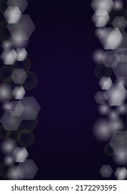 El fondo del Vector mágico de oro brilla con unos Círculos brillantes borrosos en negro. Textura de niebla estelar. Impresión de vacaciones brillante. Diseño de Navidad y Año Nuevo. Luz brillante en morado oscuro. Fondo Bokeh.