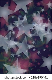 Vector Magical Gold Shine Background with Blurred Glowing Circles on Black. Starlight Fog Texture. Glitter Holiday Print. Christmas and New Year Design. Glowing Light on Dark Purple. Bokeh Background.