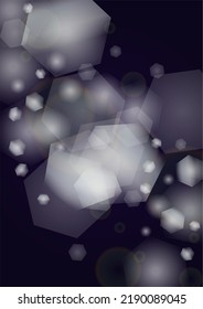 El fondo del Vector mágico de oro brilla con unos Círculos brillantes borrosos en negro. Textura de niebla estelar. Impresión de vacaciones brillante. Diseño de Navidad y Año Nuevo. Luz brillante en morado oscuro. Fondo Bokeh.