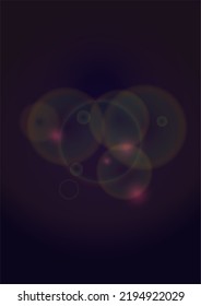 El fondo del Vector mágico de oro brilla con unos Círculos brillantes borrosos en negro. Textura de niebla estelar. Impresión de vacaciones brillante. Diseño de Navidad y Año Nuevo. Luz brillante en morado oscuro. Fondo Bokeh.
