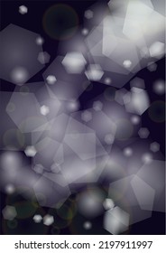 Vector Magical Gold Shine Background with Blurred Glowing Circles on Black. Starlight Fog Texture. Glitter Holiday Print. Christmas and New Year Design. Glowing Light on Dark Purple. Bokeh Background.