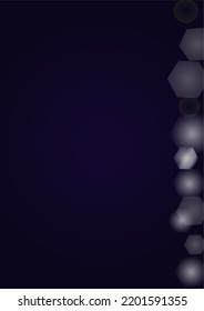 Vector Magical Gold Shine Background with Blurred Glowing Circles on Black. Starlight Fog Texture. Glitter Holiday Print. Christmas and New Year Design. Glowing Light on Dark Purple. Bokeh Background.