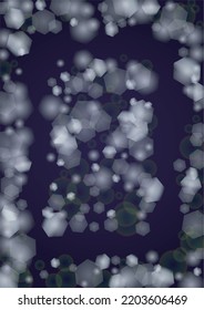 Vector Magical Gold Shine Background with Blurred Glowing Circles on Black. Starlight Fog Texture. Glitter Holiday Print. Christmas and New Year Design. Glowing Light on Dark Purple. Bokeh Background.