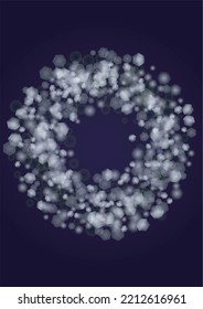 El fondo del Vector mágico de oro brilla con unos Círculos brillantes borrosos en negro. Textura de niebla estelar. Impresión de vacaciones brillante. Diseño de Navidad y Año Nuevo. Luz brillante en morado oscuro. Fondo Bokeh.