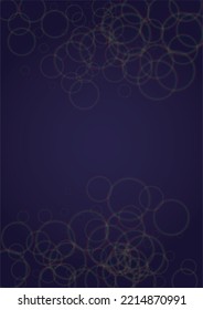 Vector Magical Gold Shine Background with Blurred Glowing Circles on Black. Starlight Fog Texture. Glitter Holiday Print. Christmas and New Year Design. Glowing Light on Dark Purple. Bokeh Background.