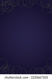 Vector Magical Gold Shine Background with Blurred Glowing Circles on Black. Starlight Fog Texture. Glitter Holiday Print. Christmas and New Year Design. Glowing Light on Dark Purple. Bokeh Background.