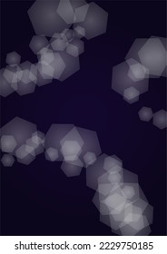 Vector Magical Gold Shine Background with Blurred Glowing Circles on Black. Starlight Fog Texture. Glitter Holiday Print. Christmas and New Year Design. Glowing Light on Dark Purple. Bokeh Background.