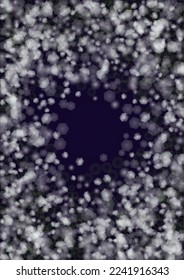 Vector Magical Gold Shine Background with Blurred Glowing Circles on Black. Starlight Fog Texture. Glitter Holiday Print. Christmas and New Year Design. Glowing Light on Dark Purple. Bokeh Background.