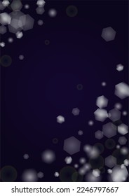 Vector Magical Gold Shine Background with Blurred Glowing Circles on Black. Starlight Fog Texture. Glitter Holiday Print. Christmas and New Year Design. Glowing Light on Dark Purple. Bokeh Background.