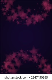 Vector Magical Gold Shine Background with Blurred Glowing Circles on Black. Starlight Fog Texture. Glitter Holiday Print. Christmas and New Year Design. Glowing Light on Dark Purple. Bokeh Background.