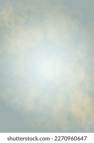 Vector Magical Gold Shine Background with Blurred Glowing Circles on Black. Starlight Fog Texture. Glitter Holiday Print. Christmas and New Year Design. Glowing Light on Dark Purple. Bokeh Background.