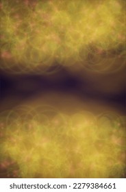 El fondo del Vector mágico de oro brilla con unos Círculos brillantes borrosos en negro. Textura de niebla estelar. Impresión de vacaciones brillante. Diseño de Navidad y Año Nuevo. Luz brillante en morado oscuro. Fondo Bokeh.