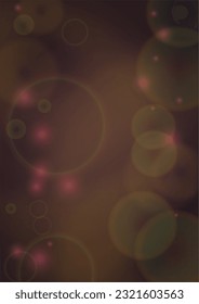 El fondo del Vector mágico de oro brilla con unos Círculos brillantes borrosos en negro. Textura de niebla estelar. Impresión de vacaciones brillante. Diseño de Navidad y Año Nuevo. Luz brillante en morado oscuro. Fondo Bokeh.