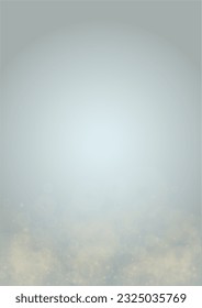 Vector Magical Gold Shine Background with Blurred Glowing Circles on Black. Starlight Fog Texture. Glitter Holiday Print. Christmas and New Year Design. Glowing Light on Dark Purple. Bokeh Background.