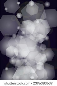 El fondo del Vector mágico de oro brilla con unos Círculos brillantes borrosos en negro. Textura de niebla estelar. Impresión de vacaciones brillante. Diseño de Navidad y Año Nuevo. Luz brillante en morado oscuro. Fondo Bokeh.