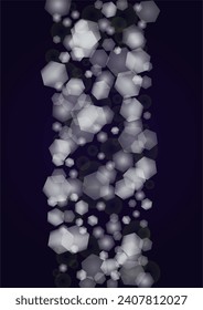 Vector Magical Gold Shine Background with Blurred Glowing Circles on Black. Starlight Fog Texture. Glitter Holiday Print. Christmas and New Year Design. Glowing Light on Dark Purple. Bokeh Background.