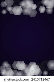 Vector Magical Gold Shine Background with Blurred Glowing Circles on Black. Starlight Fog Texture. Glitter Holiday Print. Christmas and New Year Design. Glowing Light on Dark Purple. Bokeh Background.