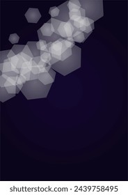 Vector Magical Gold Shine Background with Blurred Glowing Circles on Black. Starlight Fog Texture. Glitter Holiday Print. Christmas and New Year Design. Glowing Light on Dark Purple. Bokeh Background.