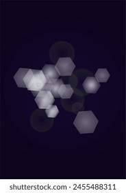 Vector Mágico de Oro Brillo de Fondo con Círculos Brillantes Borrosos en Negro. Textura de niebla Starlight. Impresión Festiva brillante. Navidades y diseño de Nuevo año. Luz brillante en púrpura oscuro. Fondo Bokeh.