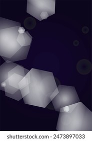 Vector Mágico de Oro Brillo de Fondo con Círculos Brillantes Borrosos en Negro. Textura de niebla Starlight. Impresión Festiva brillante. Navidades y diseño de Nuevo año. Luz brillante en púrpura oscuro. Fondo Bokeh.
