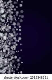 Vector Magical Gold Shine Background with Blurred Glowing Circles on Black. Starlight Fog Texture. Glitter Holiday Print. Christmas and New Year Design. Glowing Light on Dark Purple. Bokeh Background.