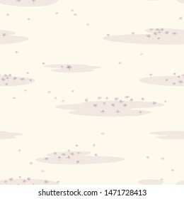 Vector Magical Lemna on Pastel Yellow seamless pattern background. Perfect for fabric, wallpaper and scrapbooking projects.