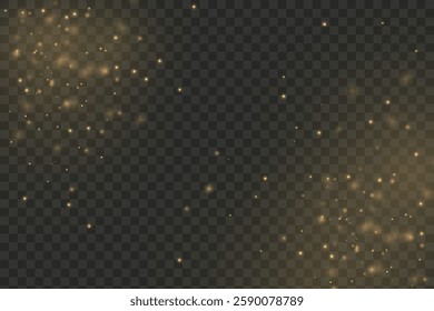Vector magical light dust, dusty shine. Flying particles of light png