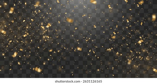 Vector magical light dust, dusty shine. Flying particles of light png. Sparkling fairy dust shining on a transparent background. Christmas light effect. Vector illustration isolated on PNG 