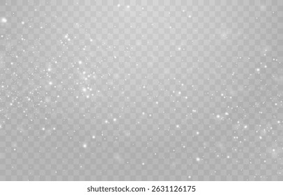 Vector mágico de luz, brillo polvoriento. Partículas voladoras de png ligero. Polvo de hadas brillando sobre un fondo transparente. Navidades efecto de luz. Ilustración vectorial aislada en PNG 