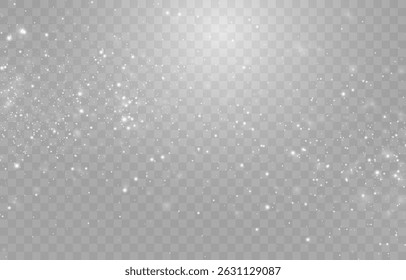 Vetor pó de luz mágica, brilho empoeirado. Partículas voadoras de png de luz. Cintilante pó de fadas brilhando em um fundo transparente. Efeito de luz de Natal. Ilustração vetorial isolada no PNG 