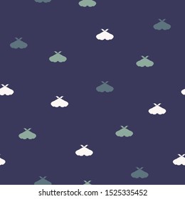 Vector Magical Moths on Dark Blue seamless pattern background.