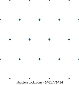 Vector Magical Navy Blue Rhombus on White seamless pattern background.