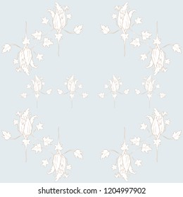Vector Magical Pumpkin Flowers in pastel colors seamless pattern background. Perfect for fabric, scrapbooking and wallpaper projects.