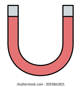 Vector Magnet Filled Outline Icon Design
