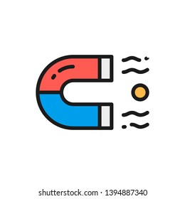 Vector magnet flat color icon.