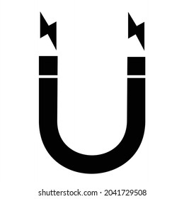 Diseño de iconos de glifos de imanes vectores
