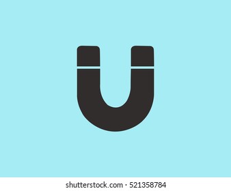 Vector magnet icon. Flat design style