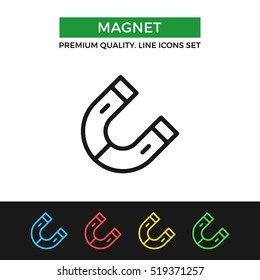 Vector magnet icon. Premium quality graphic design. Modern signs, outline symbols collection, simple thin line icons set for websites, web design, mobile app, infographics