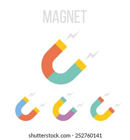 Vector magnet icons.