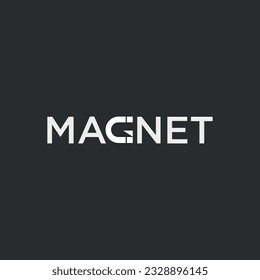 Vector magnet minimal text logo design