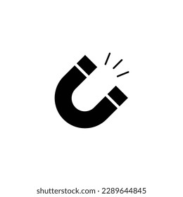 vector magnet sign glyph fill black icon