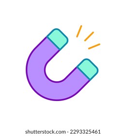 vector magnet sign simple flat style icon`