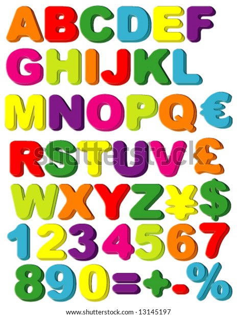 Vector Magnets of Alphabet, Numbers, Maths\
& Currencies