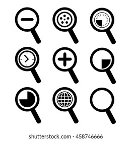 vector magnification icon for searching web 